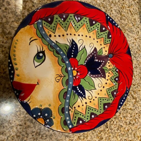 2 Laguna by Corsica Ceramic Embossed Fish Plates 10" & 11" dia. Handpainted NEW - Picture 2 of 9
